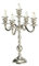 Boltze Kerzenständer Varas (5-flammig, Höhe 35 cm, Kerzenhalter aus Metall, Dekoration Esstisch / Kommode, edles Design) 3161000, Silber