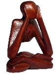 Wogeka Denker Statue abstrakt Holz Mann Deko Figur A10.26