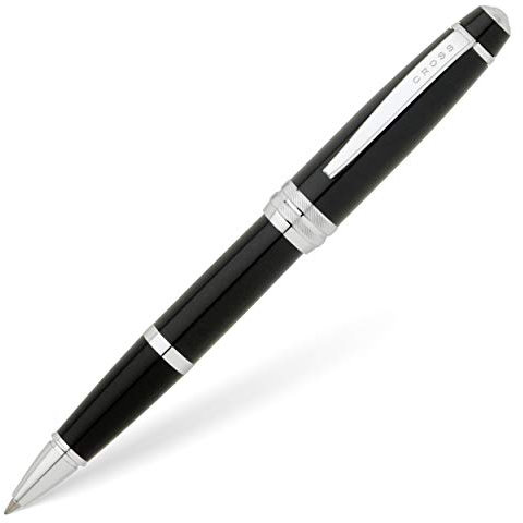 Cross Bailey Selectip Rollerball Pen (Ink Colour Black, Line Width M, in Premium Gift Box) Black Lacquer Chrome-Plated