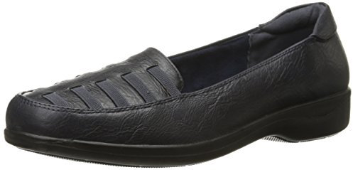 Easy Street Women's Genesis Flat, Navy Burnish, 8.5 WW US