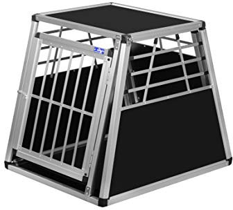 ALPUNA Transportbox N5 – Aluminium Hundebox 82×66×69,5 cm – Auto Hundebox mit Notausstieg, sicherer Hundetransport im Kofferraum