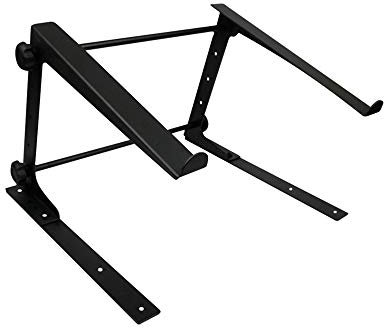 Power Dynamics Adjustable DJ Laptop Stand - Height & Width Flexible Rack for Midi Controller, Mixer, CD Player, Keyboard, Studio & Live Performance
