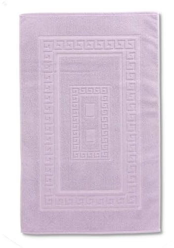 Casatessile Torino Tappeto Bagno in Spugna cm 60X120 Tappeto Bagno Assorbente in Cotone, Tappeto Bagno Senza Antiscivolo - Lilla