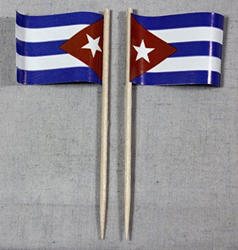 Buddel Bini Party-Picker Flagge Kuba Cuba Papierfähnchen in Profiqualität 50 Stück Beutel Offsetdruck Riesenauswahl aus eigener Herstellung