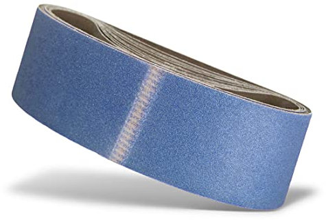 MENZER Blue Bandes abrasives, 533 x 75 mm, p. Ponceuses à bande portatives, Corindon de zirconium (Lot de 10) G36