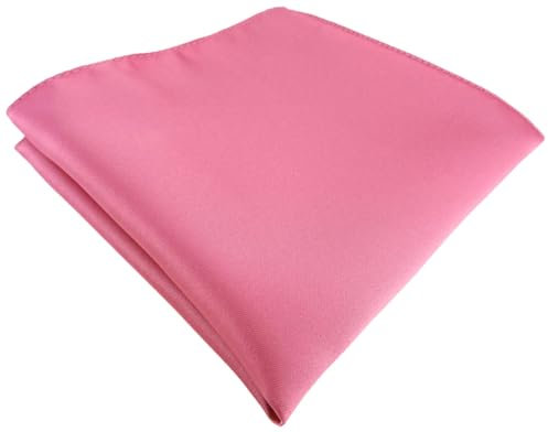 TigerTie Fazzoletto da taschino satinato, tinta unita, in poliestere, dimensioni: 26 x 26 cm, Rosa chiaro, Einstecktuchgröße: ca. Länge 26 cm, Breite 26 cm