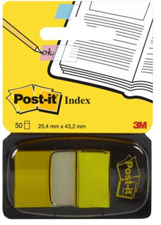 Post-it Flags, Yellow, 1-Inch Wide, 50/Dispenser, 1-Dispenser/Pack