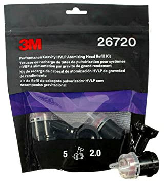 3M Wartungsset HVLP Hochleistungsdüsenkopf für Fließbecher, 26720, Größe 2.0, rot, kombinierbar mit PPS 2.0 Sprühbechern für die Hochleistungslackierpistole, 5 Stück
