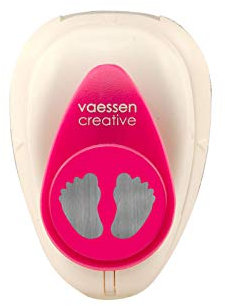Vaessen Creative Perforadora de Papel, Pies de Bebe, Talla S, Para Proyectos DIY, Scrapbooking, Creación de Tarjetas y Más