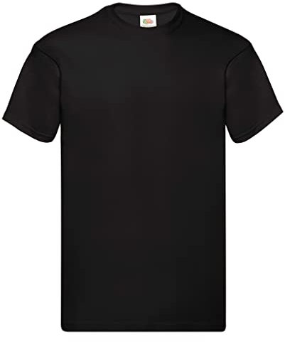 Fruit of the Loom Men's Original T. T-Shirt, Black, Large