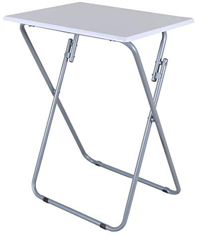 thesecrethome.es - Mesa Plegable Portátil de Madera - Mesita Multifuncional Rectangular - Mesa Auxiliar para Terraza, Balcón, Camping o Jardín 48 x 38 x 66 CM (White)