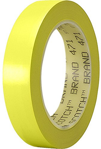 3M Vinyl Tape 471 – Yellow soft making tape for marking, colour-coding and paint masking, 25 mm x 33 m