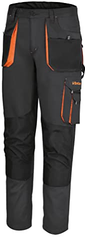 Beta E2 7860E Arbeitshose, Arbeitskleidung für Männer und Frauen (leichte Ausführung, Knieschutz, verfügt über praktische Taschen mit Klett, mit Zollstocktasche und Hammerhalter), Grau, l