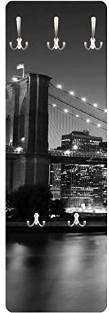 Bilderwelten Garderobe - Brooklyn Brücke in New York II - Schwarz, Größe HxB:105cm x 34cm