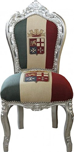 Casa Padrino Barock Esszimmer Stuhl Italien/Silber Antik Stil
