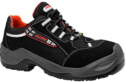 ELTEN Sicherheitsschuhe Senex AL ESD S3S, Damen und Herren, Textil, Aluminiumkappe (Leichter als Stahlkappe), leicht, sportlich 46, Schwarz-Rot