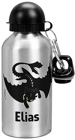 Striefchen® Trinkflasche für Kinder - Drache - mit Namensaufdruck