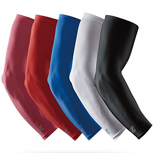 LP SUPPORT SL51 Performance Armstulpen, Arm-Sleeve, Ellenbogen-Schoner, Unterarm-Bandage, Power-Shooter, Sportstulpe, Größe:L, Farbe:1 x rot