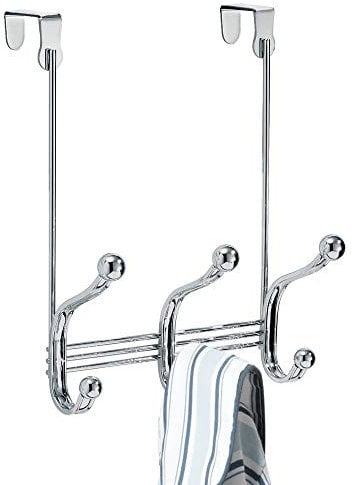 iDesign York Lyra Over Door 3-Hook Rack, Chrome