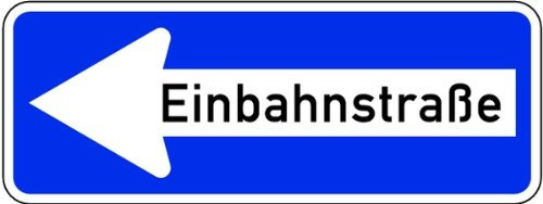 LEMAX® Verkehrszeichen - Einbahnstraße linksweisend, Zeichen 220 Alu 2 mm, RA1 blau/weiß 800x300mm