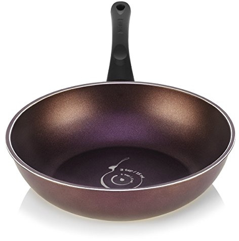 TECHEF Collection Art Pan Wok, Aluminium, Aubergine-lila, 12 inches