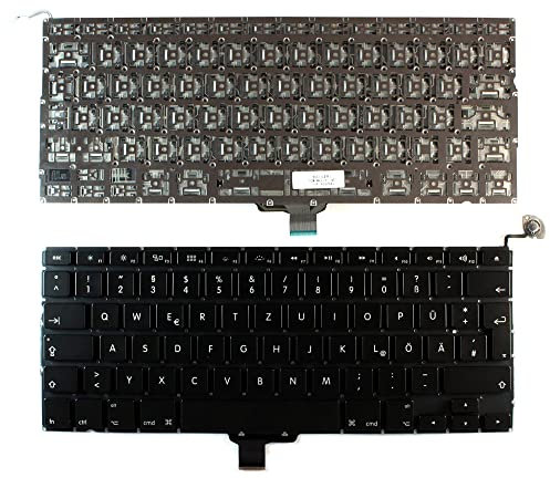 Keyboards4Laptops Alemán versión retroiluminada (sin Placa retroiluminado) Negro Teclado de Repuesto para Ordenador portátil Compatible con Apple MacBook Pro A1278 13 Inch Unibody
