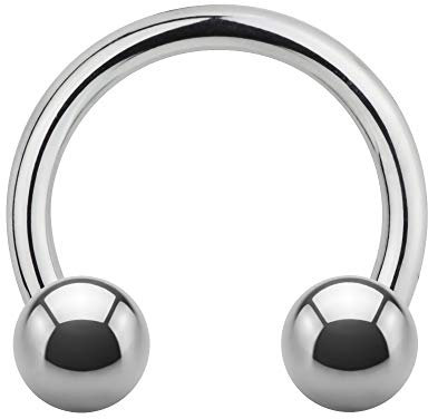 Treuheld Piercing Hufeisen - Stahl - Silber - 1.2mm [03.] - 1.2 x 7 mm (Kugeln: 2.5mm)