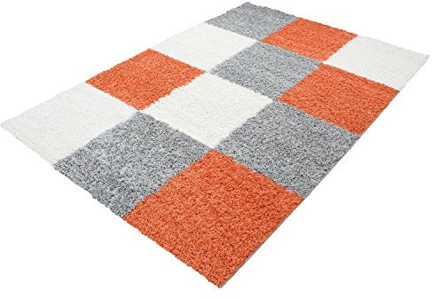 KADIMA DESIGN Moderner Designer Teppich Shaggy Life 1501 160 X 230 Orange