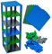 Strictly Briks Premium Blue, Grün und Grau Stapelbare Basisplatten - 6er Pack 6 x 6 Baseplate Bundle mit 50 mehrfarbigen 2 X 2 Stackern - Kompatibel mit Allen Hauptmarken