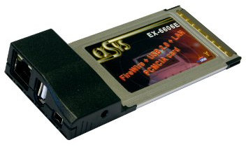 EXSYS EX-6606E Schnittstellenkarte und Adapter - Zubehör (CardBus, RJ-45, TI OHCI-Lynx, NEC, Realtek, Schwarz, 0-55°C, 5-95%)
