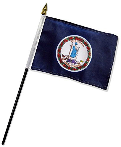 Qualität Standard Flaggen One Dutzend Virginia Stick Flagge, 4 von 15,2 cm