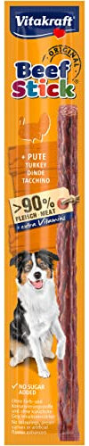 Vitakraft Beef Stick Pute, Hundeleckerli, Fleischstick Pute, Hunde Trainingsleckerli, ohne Zusatz von Zucker (1x 12g)