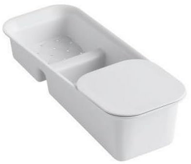 Kohler K-6239-0 15-11/16 x 6-7/8 Rinsing Colander with Cutting Board White