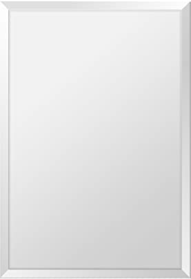 FAB Glas und Spiegel Rechteck abgeschrägte Polish Rahmenloser Wandspiegel mit Haken, 45,7 cm L x 101,6 cm W 30 x 40 Klarglas
