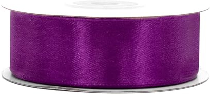 Satinband 25mm x 25m Rolle - FARBAUSWAHL in 3/6/12/18/25/38/50/75/100mm - farbecht & waschbar - Schleifenband für Hochzeit - Geschenkband zum Verpacken Dekorieren Basteln - Lila 465