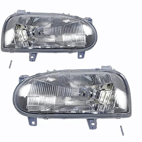 ATEC Germany 1x Hauptscheinwerfer vorne rechts H4 Frontscheinwerfer ohne Stellmotor, Kompatibel mit VW GOLF III (1H1), GOLF III Cabriolet (1E7)