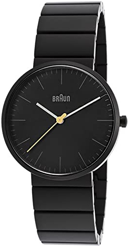 Braun Classic Unisex Ceramic Unisex Uhr analog Japanisches Quarzwerk mit Keramik Armband BN0171BKBKG