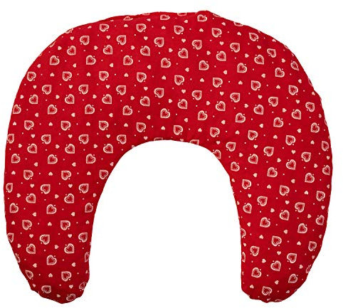 Kirschkern Nackenhörnchen Herzen-rot 30x33 - Kirschkernkissen - Nackenkissen - Wärmekissen für Nacken
