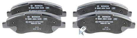 Bosch BP1253 - Brake Pads Car Front Axle - Bosch Quality - Reduced Noise and Dust - ECE-R90 Certified - Copper-Free - 1 Set of 4 Pads