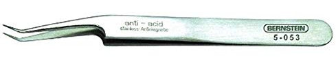 Bernstein Werkzeug SMD-Pinzette, schräg-abgewinkelt, super-spitz, 110 mm, 5-053