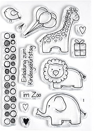Clear Stempel-Set Zoo, ca. 7,4x10,5cm