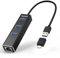 TECKNET USB C to Ethernet, Aluminum 3 Port USB 3.0 Hub with RJ45 10/100/1000 Gigabit Ethernet Adapter Converter LAN Wired Network Adapter for Laptop