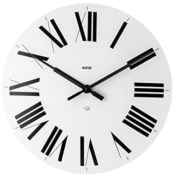 Alessi 12 W Firenze, Wanduhr aus ABS, Quarzwerk, weiß ,, Ø 36 cm