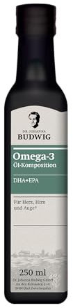 Dr. Budwig Premium Omega 3 DHA + EPA Öl Pur (250ml) - Bio Leinöl & Algenöl - hochdosiertes DHA & EPA - vegan - flüssig - laborgeprüft - auch für Kinder - Alternative Fischöl & Omega 3 Kapseln