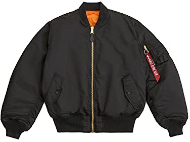 Alpha Industries Men's Ma-1 Flight Jacket,Black,Large