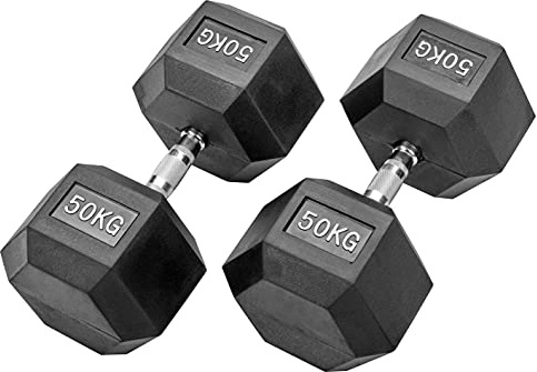 Bad Company Gummierte Hexagon Studio Hanteln schwarz I Kurzhanteln gummiert für Aerobic, Gymnastik und Fitness