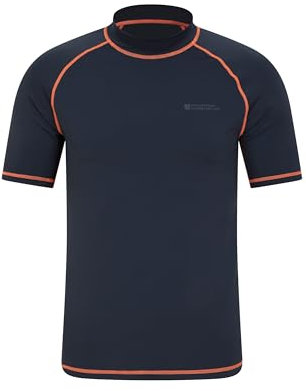 Mountain Warehouse Mens UV Rash Vest - Lightweight, Quick Drying & Stretchy T-Shirt with UPF 50+ & Flat Seams - for Spring Summer, Beach, Swimming & Water Sports Navy S
