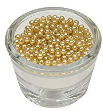 Creativery 200 Perlen 4mm altgold 686 // Kuststoff Bastelperlen Drahtsterne Wachsperlen Perlenkette