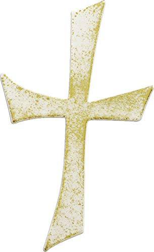 KnorrPrandell 8306567 Wachs-Kreuz, 100 x 55 mm, weiß/gold
