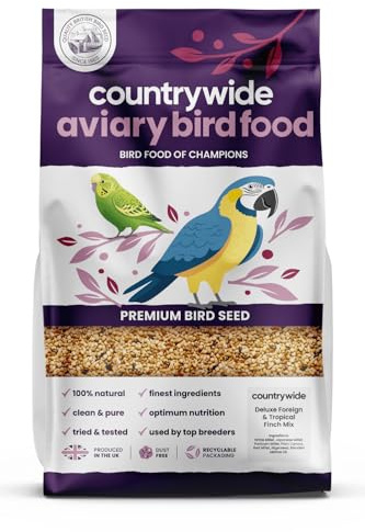 Countrywide Deluxe Foreign Finch Seed 20kg Mix For Tropical Finches - Premium Six-Seed Finch Food Blend - All Natural Bird Food - Dust Free - High Grade Ingredients